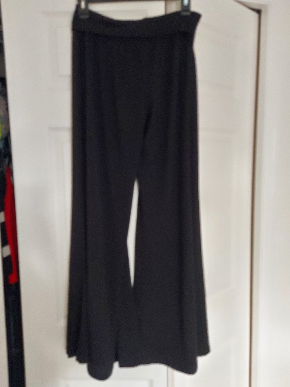 Soft Jersey mid-rise Wide Legs black pants M